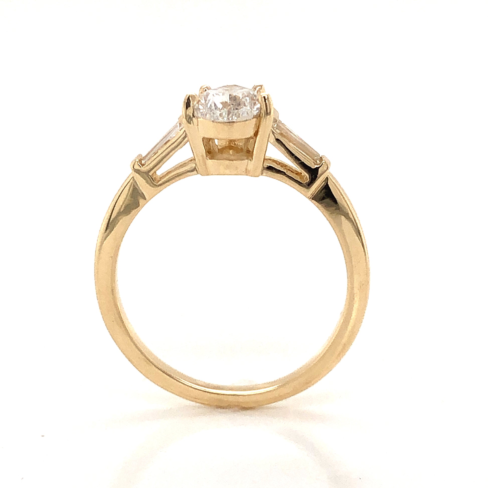 1.01 Pear Cut Diamond Engagement Ring in 14k Yellow Gold