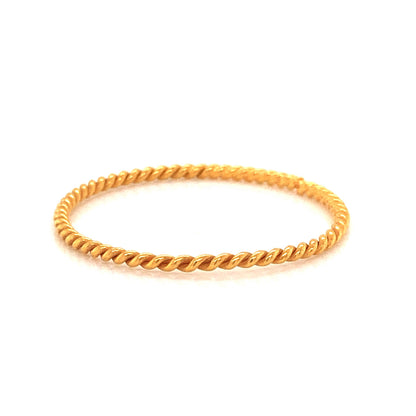 Ultra Thin Rope Stacking Ring in 21k Yellow Gold