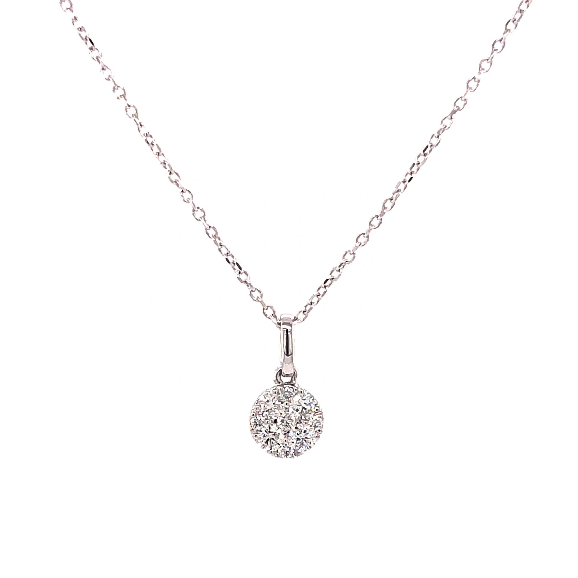 .25 Round Brilliant Diamond Pendant Necklace in 14k White Gold
