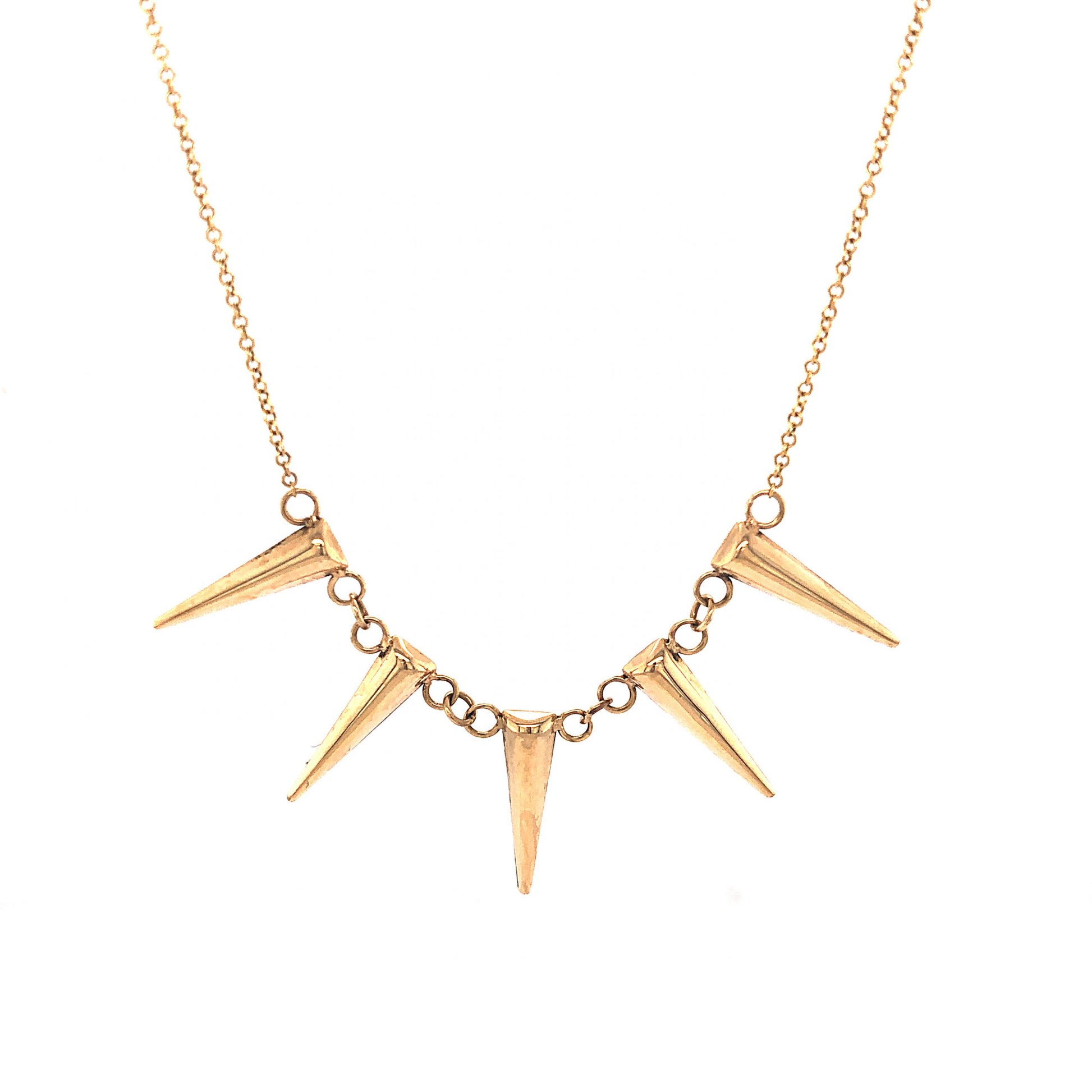 16 Inch Spike Necklace in 14k Yellow GoldComposition: 14 Karat Yellow GoldTotal Gram Weight: 2.7 gInscription: RL 585