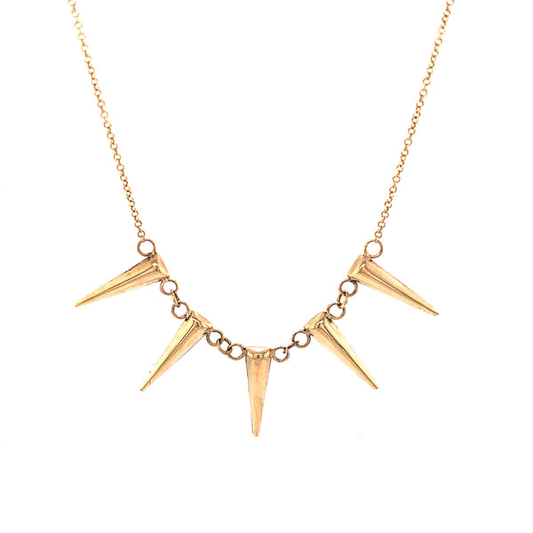Contemporary Gold Plated Jasmine Buds Spike Necklace|Kollamsupreme