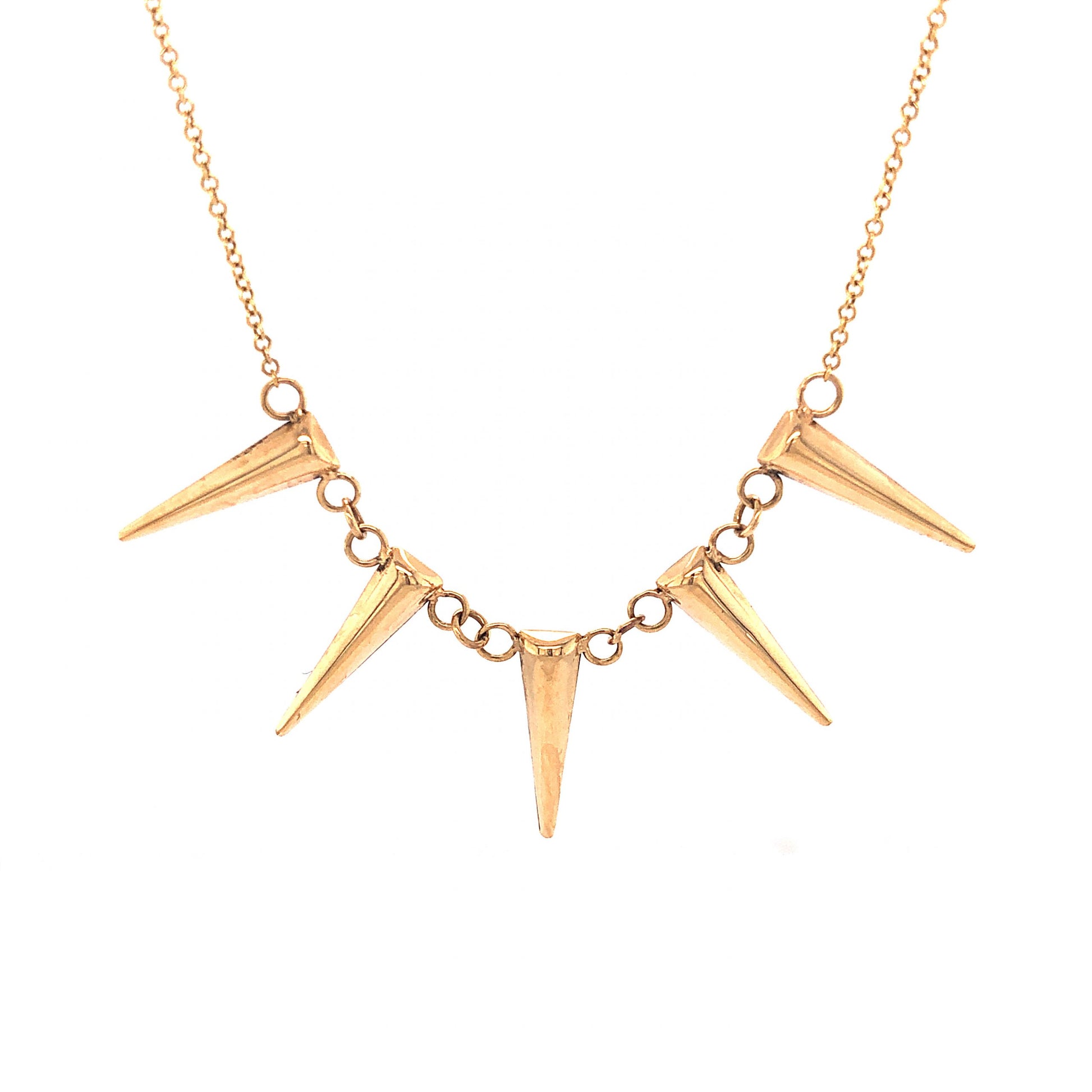 16 Inch Spike Necklace in 14k Yellow GoldComposition: 14 Karat Yellow GoldTotal Gram Weight: 2.7 gInscription: RL 585