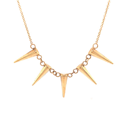 16 Inch Spike Necklace in 14k Yellow Gold