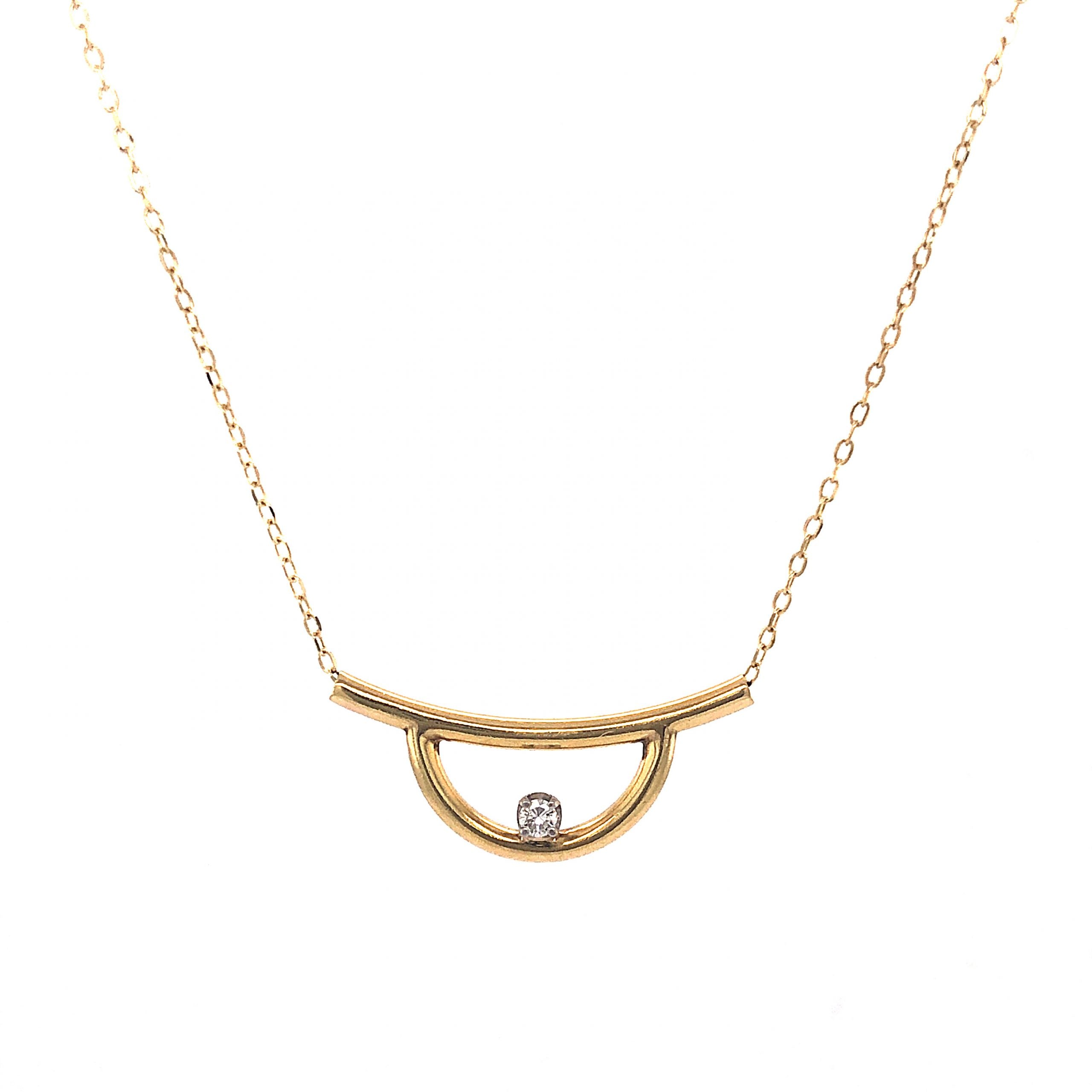 Gold half hot sale circle necklace