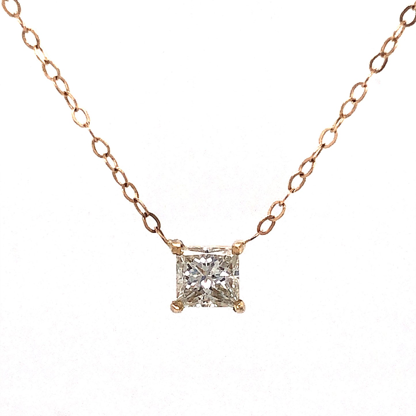 .67 Princess Cut Diamond Necklace in 14K Yellow Gold
