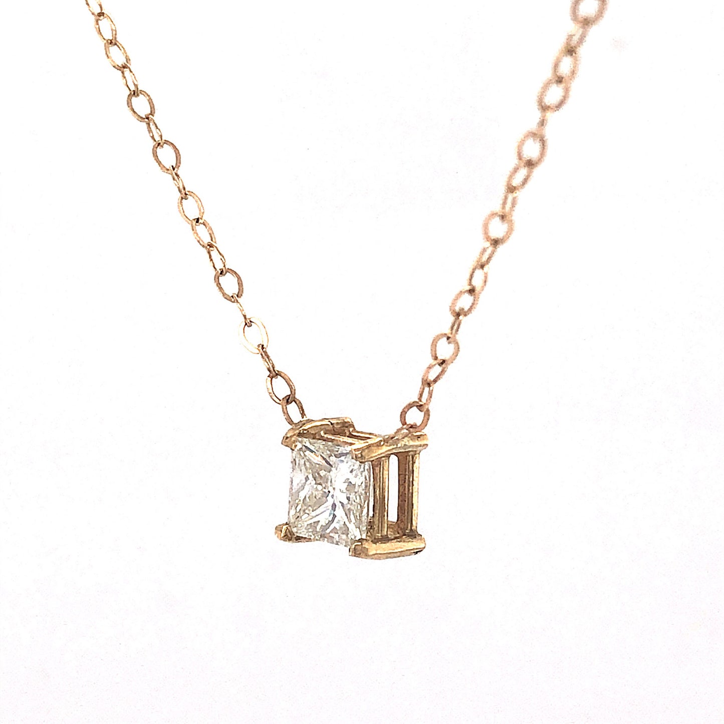.67 Princess Cut Diamond Necklace in 14K Yellow Gold