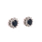 1.68 Oval Sapphire & Diamond Stud Earrings in 18K White Gold