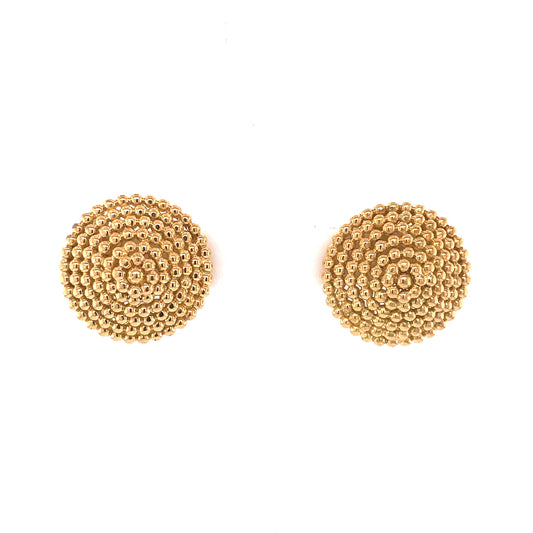 Round Rope Stud Earrings in 14k Yellow Gold