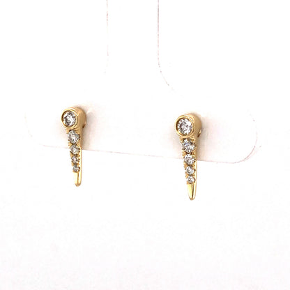 .15 Diamond Spike Stud Earrings in 14k Yellow Gold