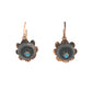 Victorian Turquoise Drop Earrings in 14k Yellow Gold & Silver