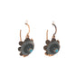 Victorian Turquoise Drop Earrings in 14k Yellow Gold & Silver