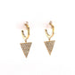 Modern Diamond Triangle Drop Earrings in 14k Yellow Gold