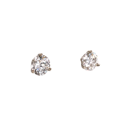 1.54 Round Diamond Stud Earrings in 14k White Gold