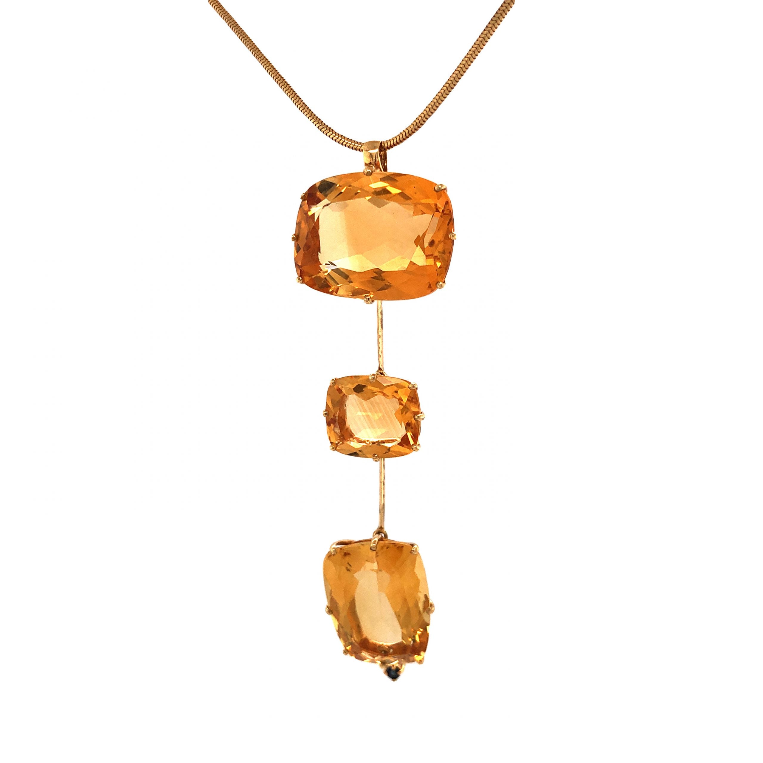 Citrine pendant shop necklace gold