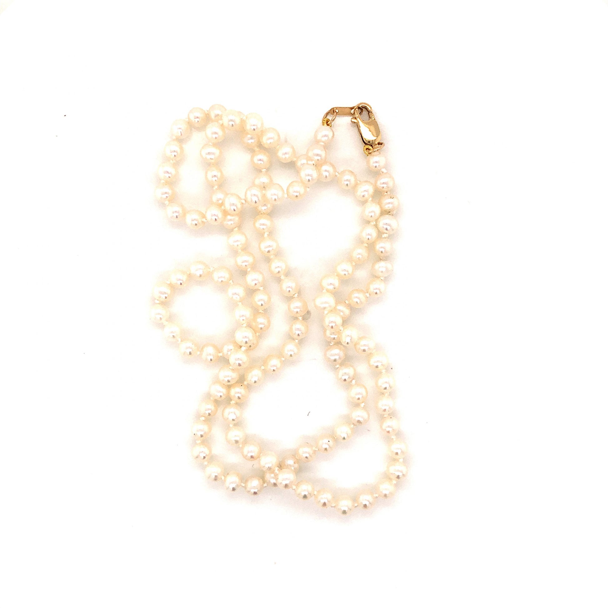 18 Inch Pearl Necklace w/ 14k Yellow Gold Clasp