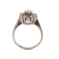 Mid-Century Cluster Diamond Engagement Ring in 14k White Gold