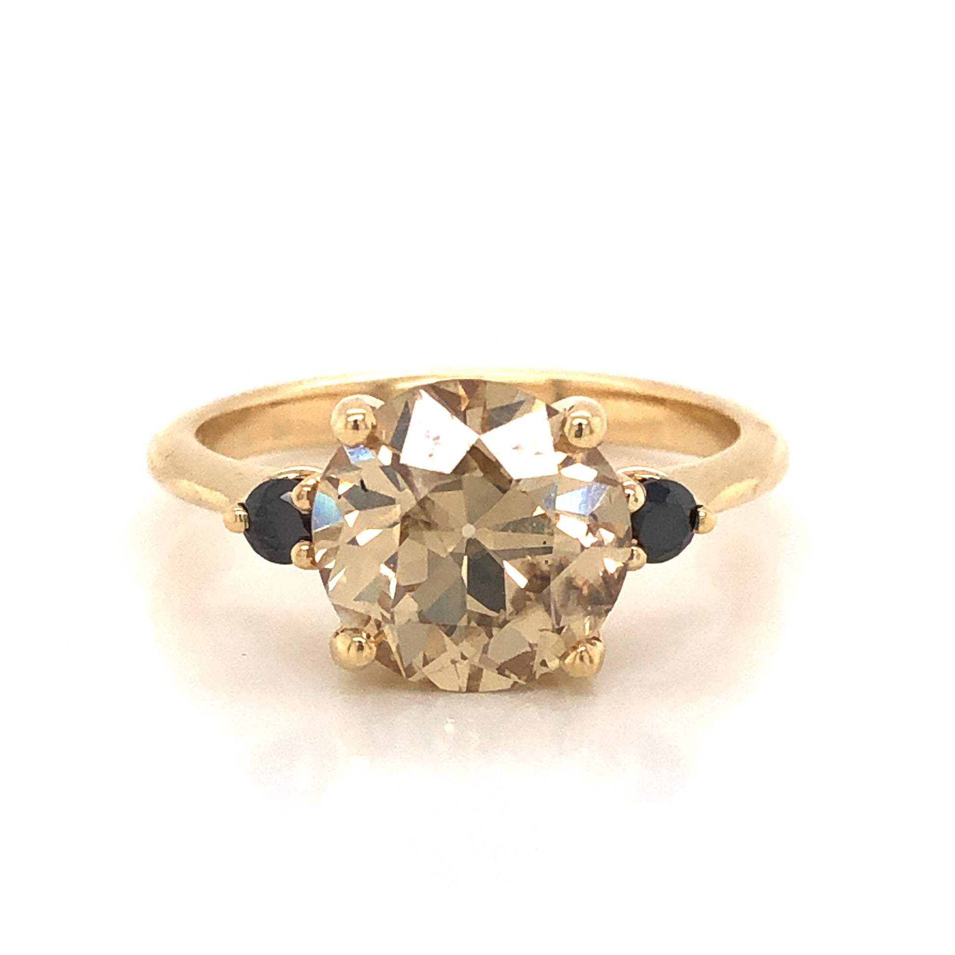 Fancy Light Brown Diamond Engagement Ring in 14k Yellow GoldComposition: 14 Karat Yellow GoldRing Size: 6.5Total Diamond Weight: 2.87 ctTotal Gram Weight: 3.6 gInscription: 14k 