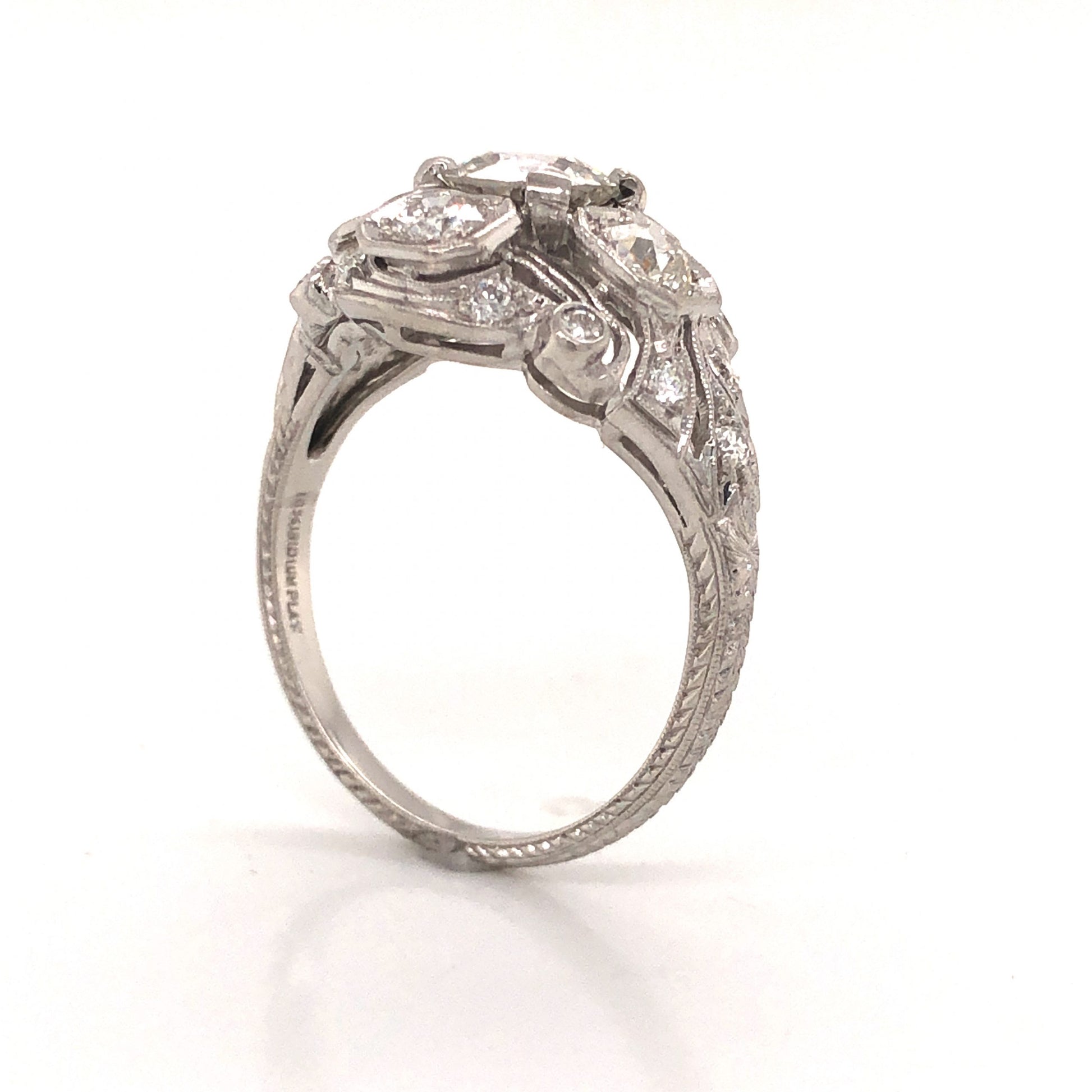 2.22 Art Deco Diamond Cocktail Ring in Platinum