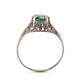 Art Deco Tsavorite Garnet Engagement Ring in 18k White Gold