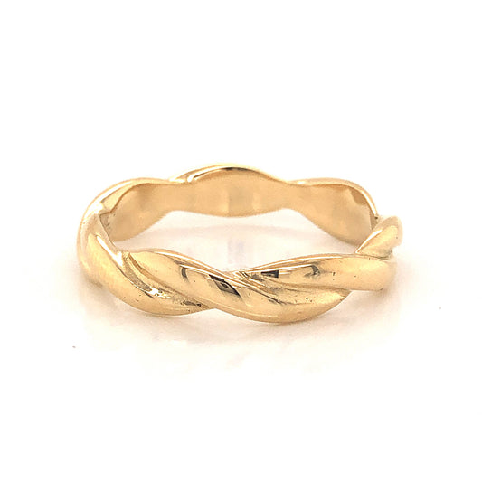 Men's Twist Wedding Band in 18k Yellow Gold