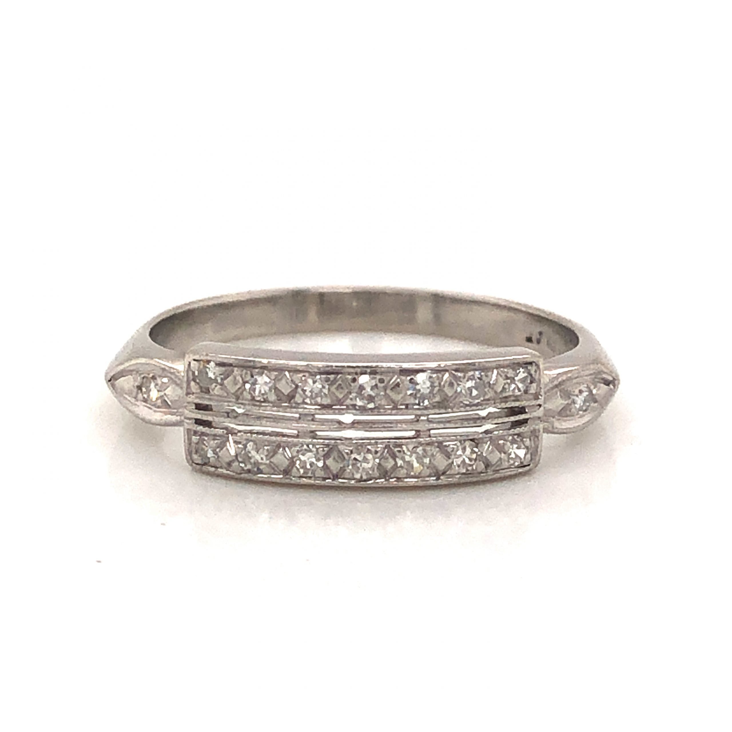 Art deco platinum wedding on sale ring