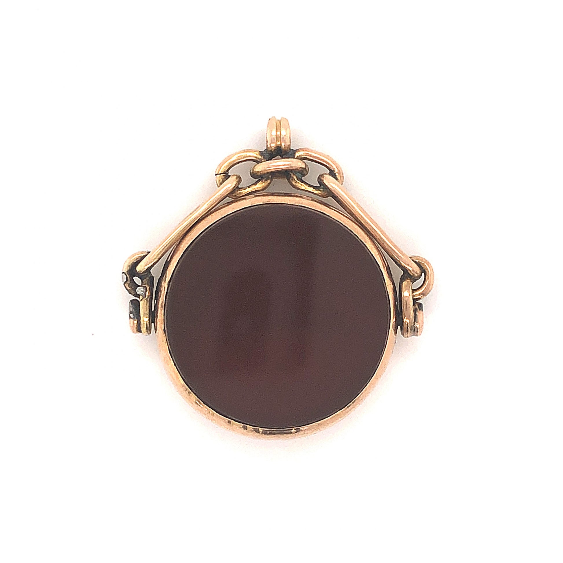 Antique Victorian Spinning Bloodstone Pendant in 14k Yellow GoldComposition: 14 Karat Yellow GoldTotal Gram Weight: 8.2 g