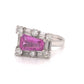 Pink Sapphire & Diamond Cocktail Ring in 18k White Gold