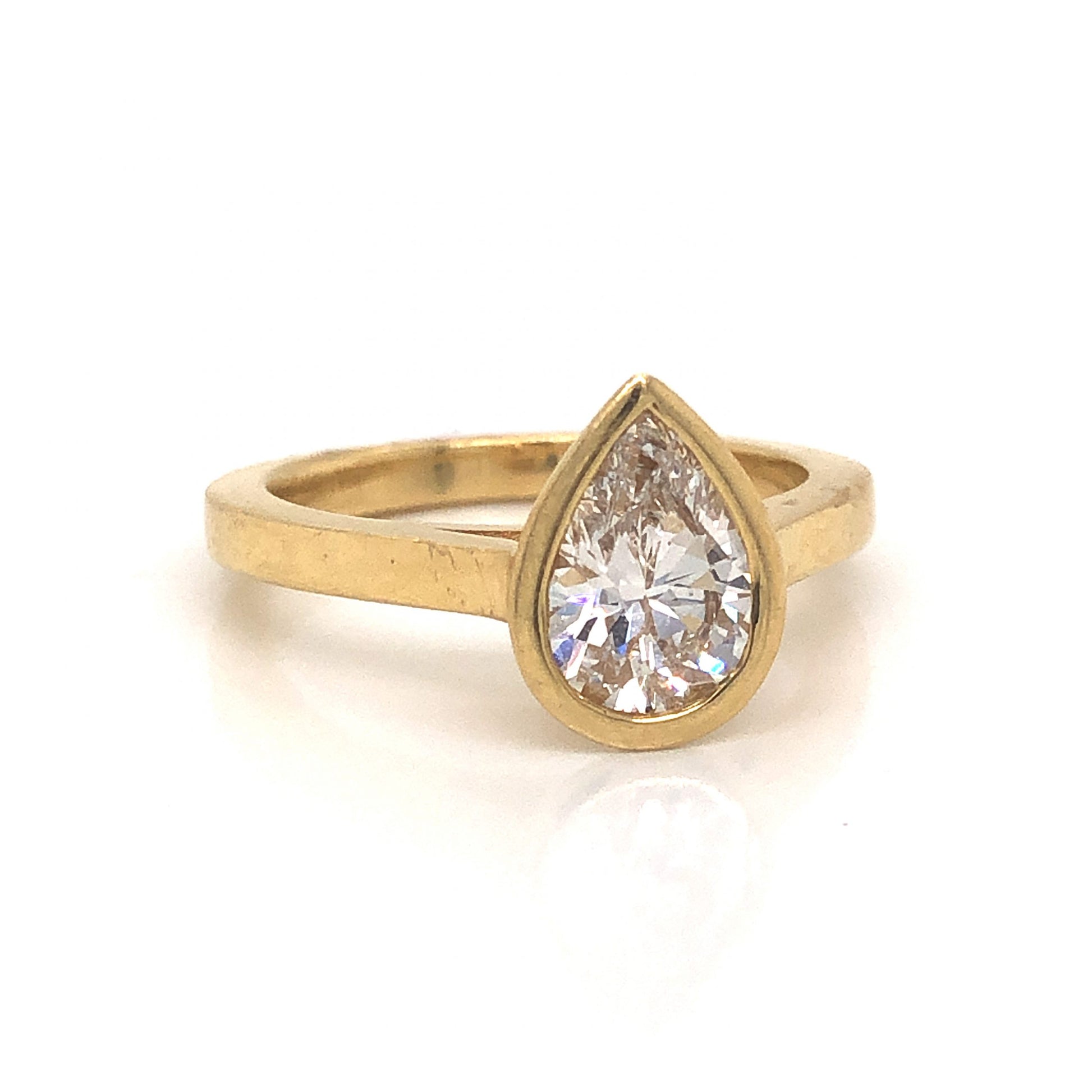 Pear Cut Diamond Bezel Ring