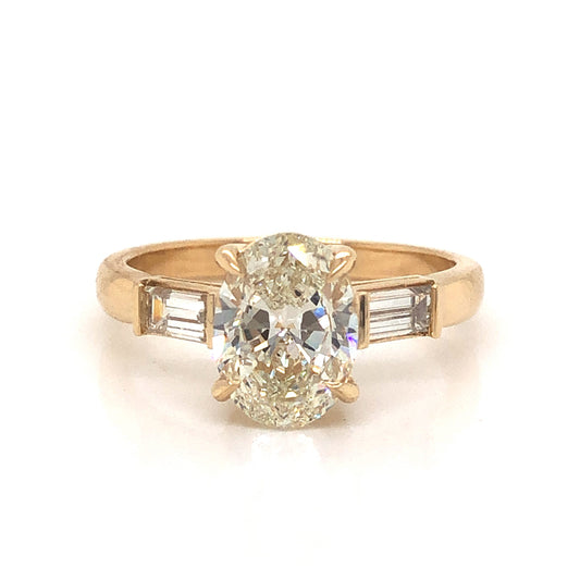 Oval Cut 1.51 Diamond Engagement Ring in 14k Yellow Gold