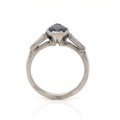 Art Deco Marquise Sapphire Engagement Ring in Platinum