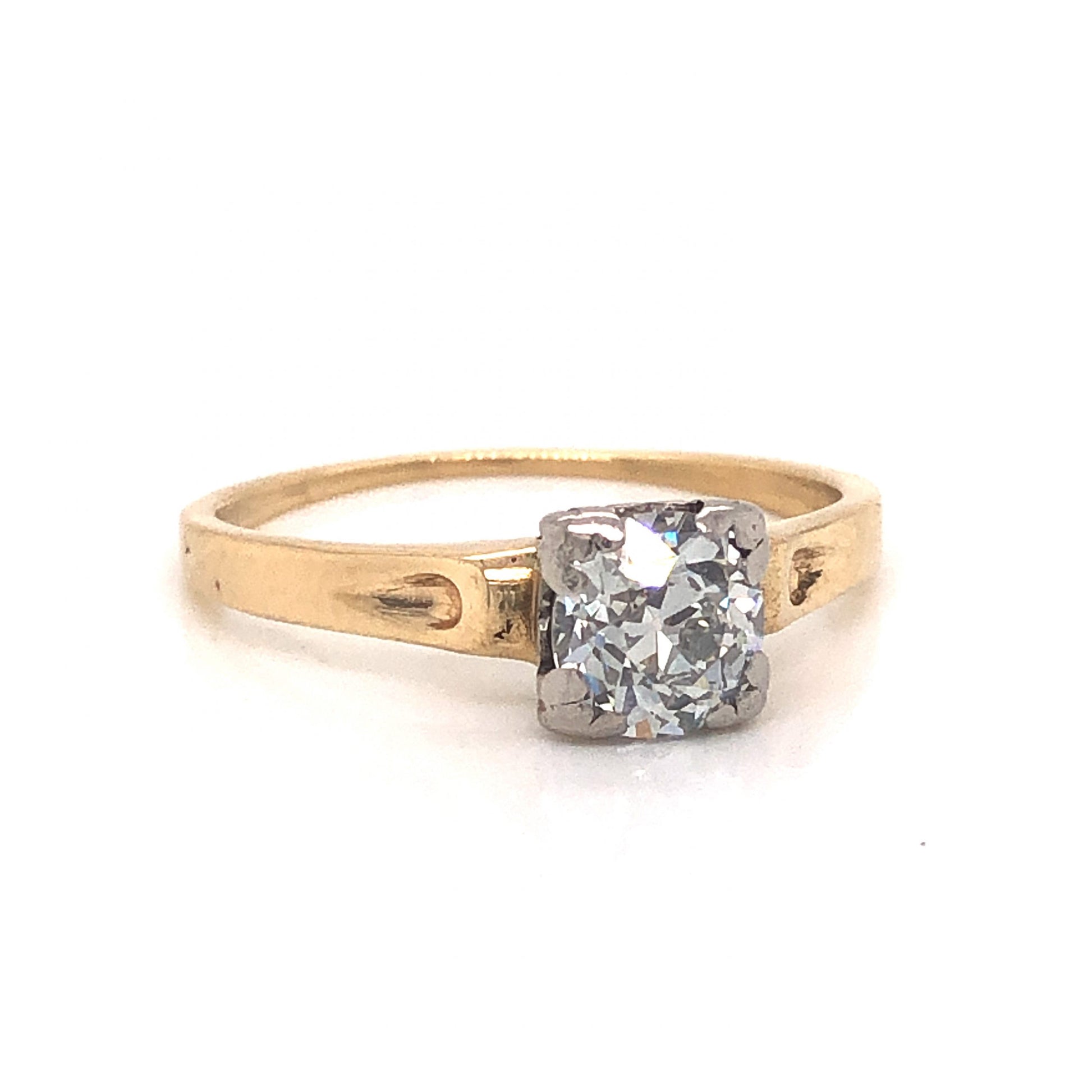 Jabel Retro Two-Toned Diamond Engagement Ring 14kComposition: 14 Karat Yellow Gold/14 Karat White Gold Ring Size: 6.5 Total Diamond Weight: .82ct Total Gram Weight: 2.0 g Inscription: 14k JABEL
      