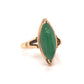 Mid-Century Marquise Shaped Jade Ring in 14k Yellow Gold