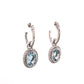 Aquamarine & Pave Diamond Drop Earrings in 14k White Gold