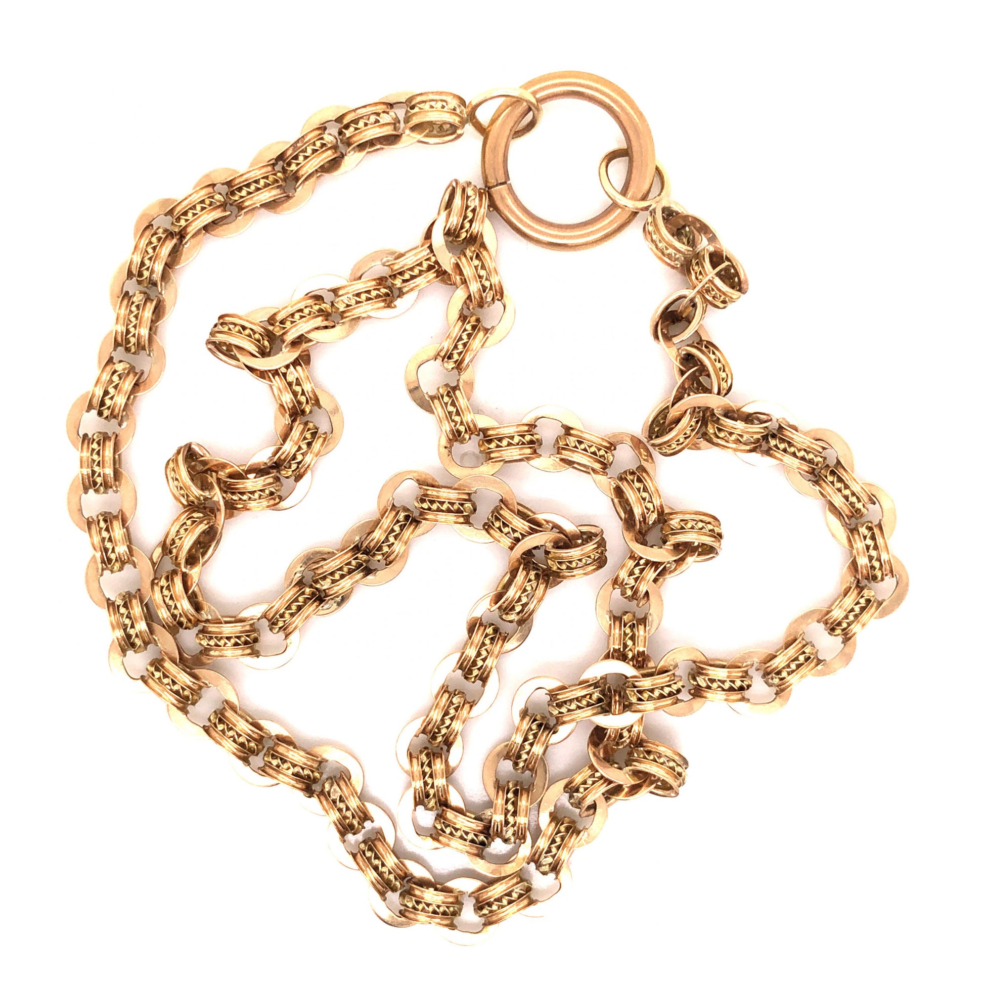 Victorian Rolo Chain Necklace in 14k Yellow Gold