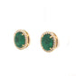 Emerald & Diamond Halo Stud Earrings in 18k Yellow Gold
