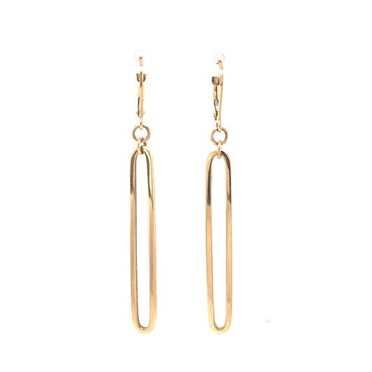 Modern Geometric Drop Earrings in 14k Yellow Gold