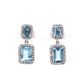 Aquamarine & Diamond Dangle Earrings in 18k White Gold
