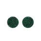 Emerald Disc Stud Earrings in 18k White Gold