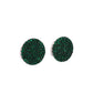 Emerald Disc Stud Earrings in 18k White Gold