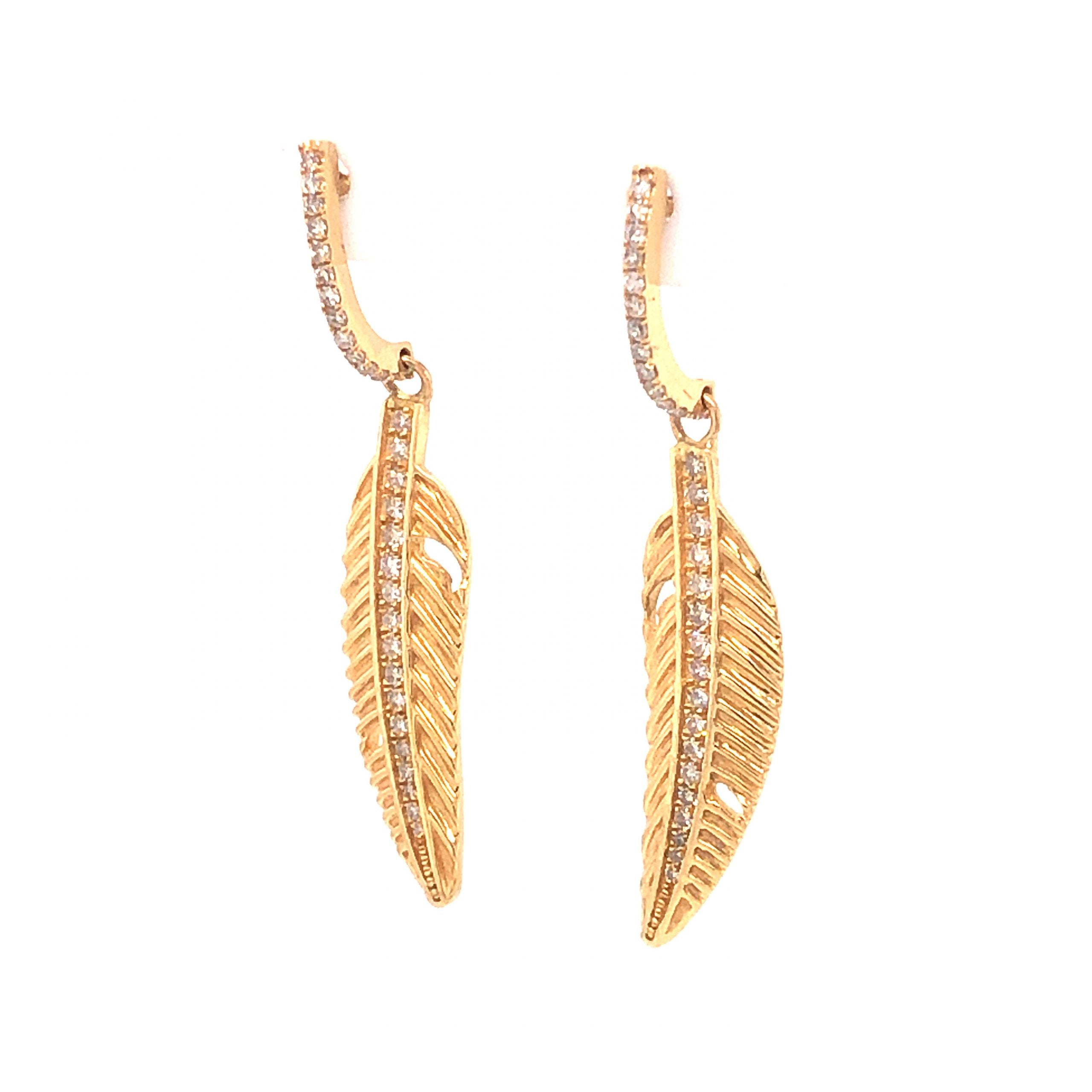 Leaf drop hot earrings