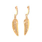 Diamond Leaf Drop Earrings in 14k Yellow Gold