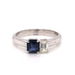 Two Stone Sapphire & Diamond Ring in 18k White Gold