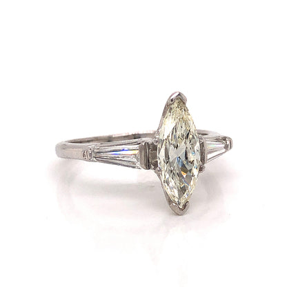 1.01 Marquise Diamond Engagement Ring in 14k White Gold