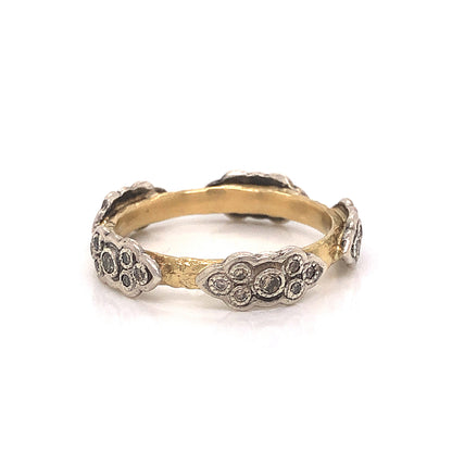 Armenta Diamond Stacking Ring in Silver & 18k Gold