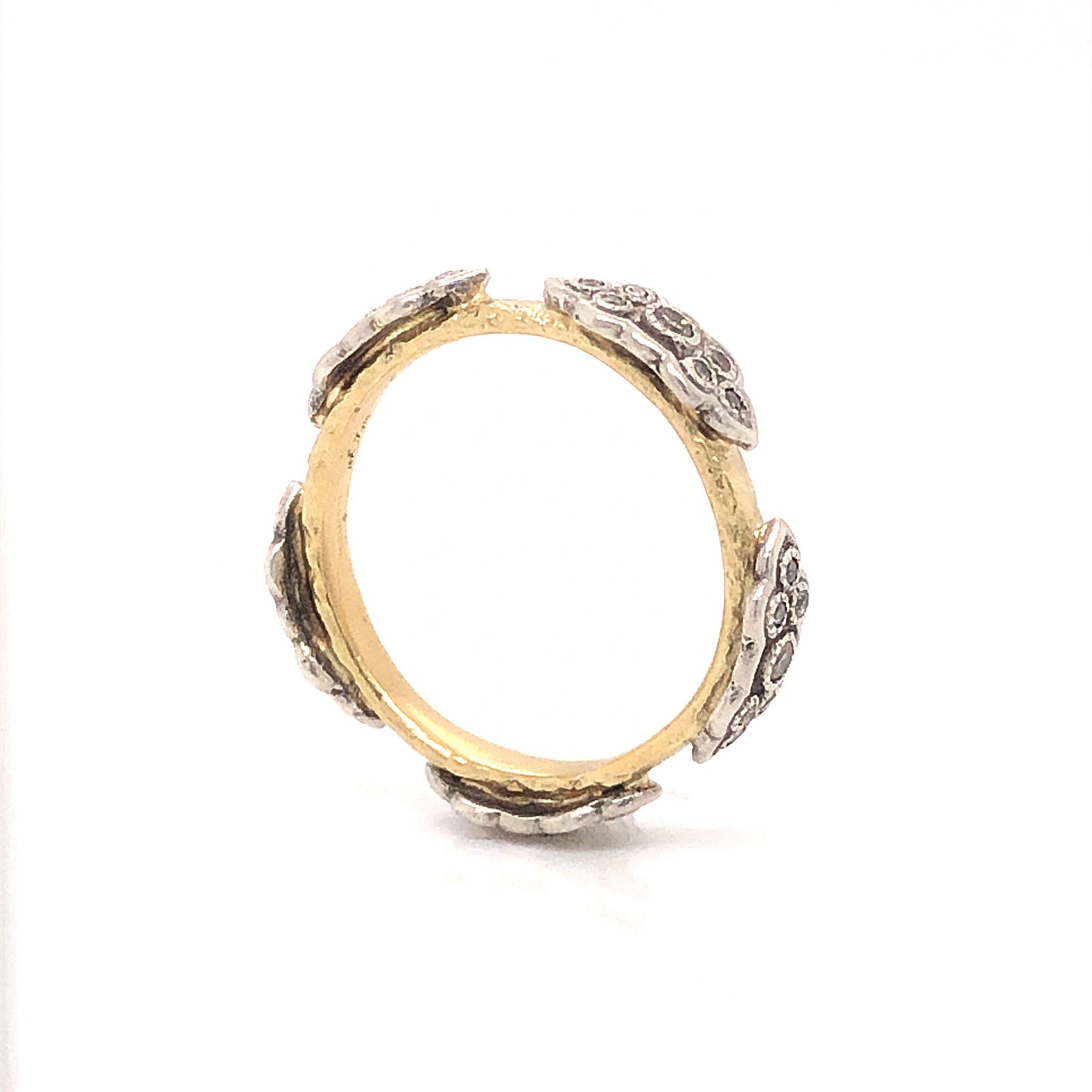 Armenta Diamond Stacking Ring in Silver & 18k Gold