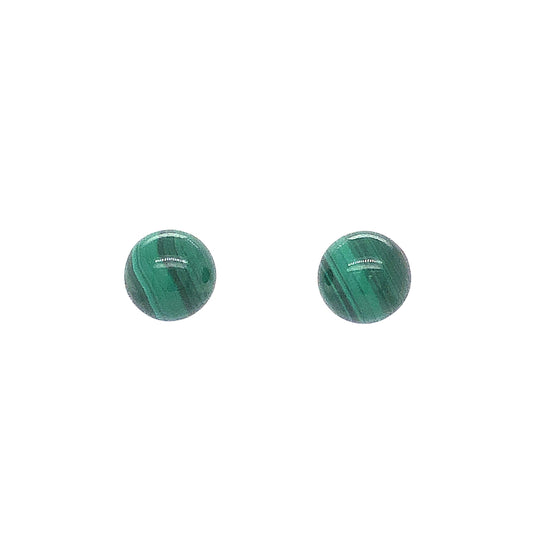 Tiffany & Co. Malachite Stud Earrings 14k Yellow Gold