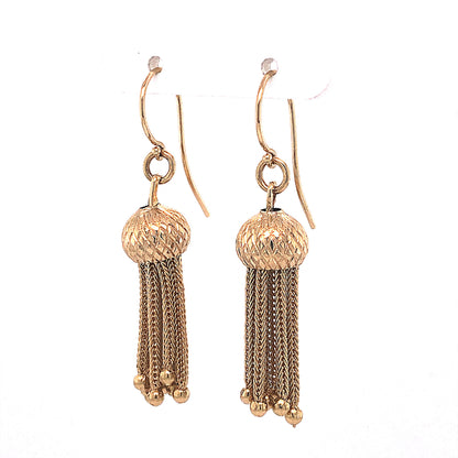 Modern Tassel Drop Earrings in 14k Yellow Gold