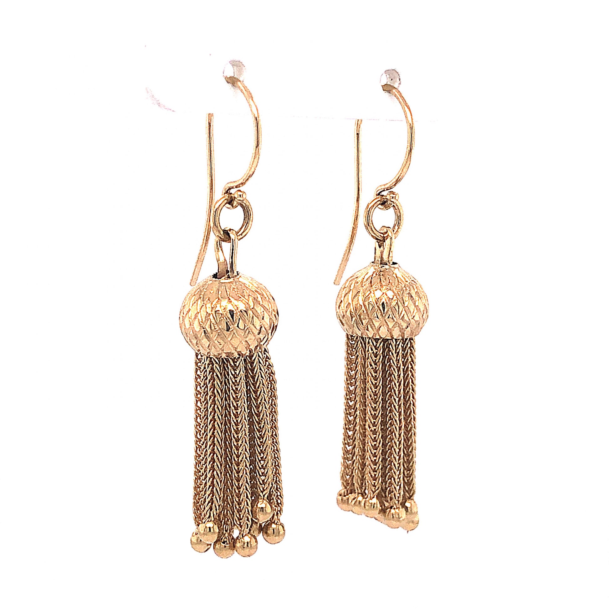 Modern Tassel Drop Earrings in 14k Yellow Gold