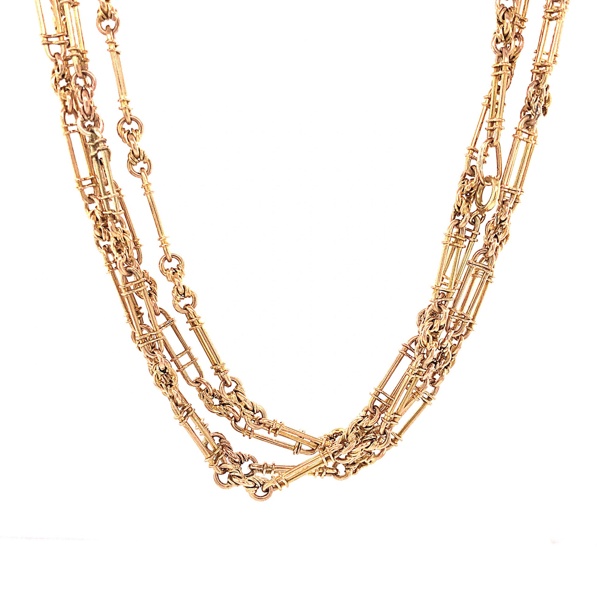 Victorian Paperclip Chain Necklace in 14k Yellow Gold