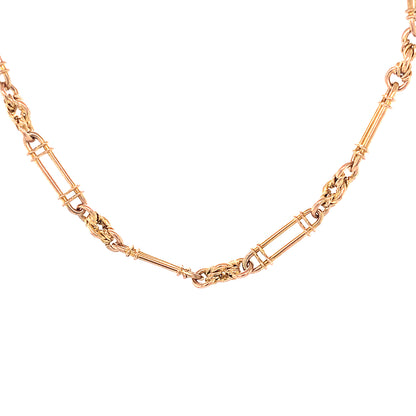 Victorian Paperclip Chain Necklace in 14k Yellow Gold